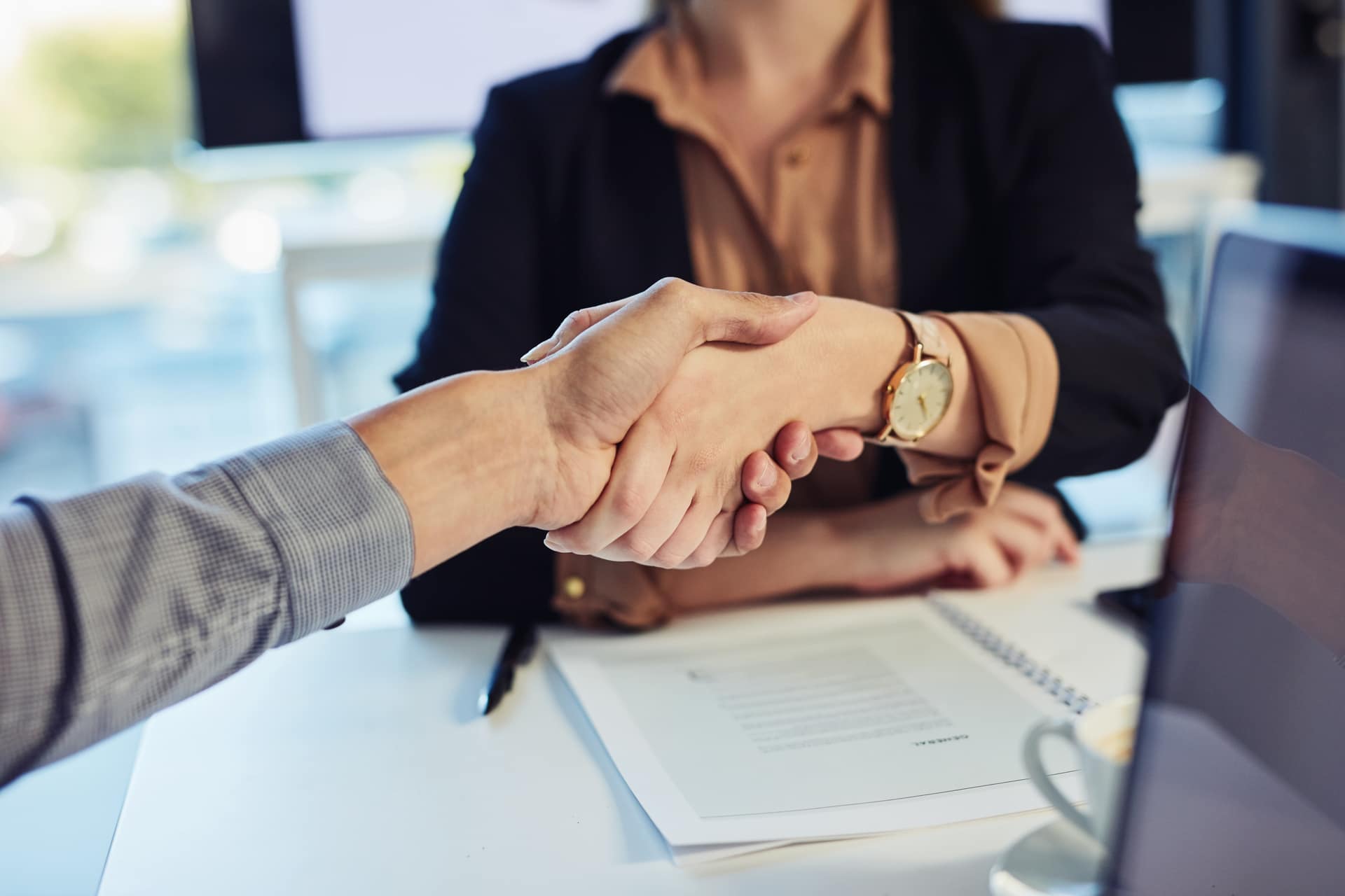 Handschlag zwischen Eigentümer und Immobilienmakler